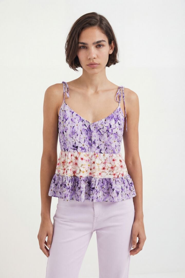 Floral Strap Top