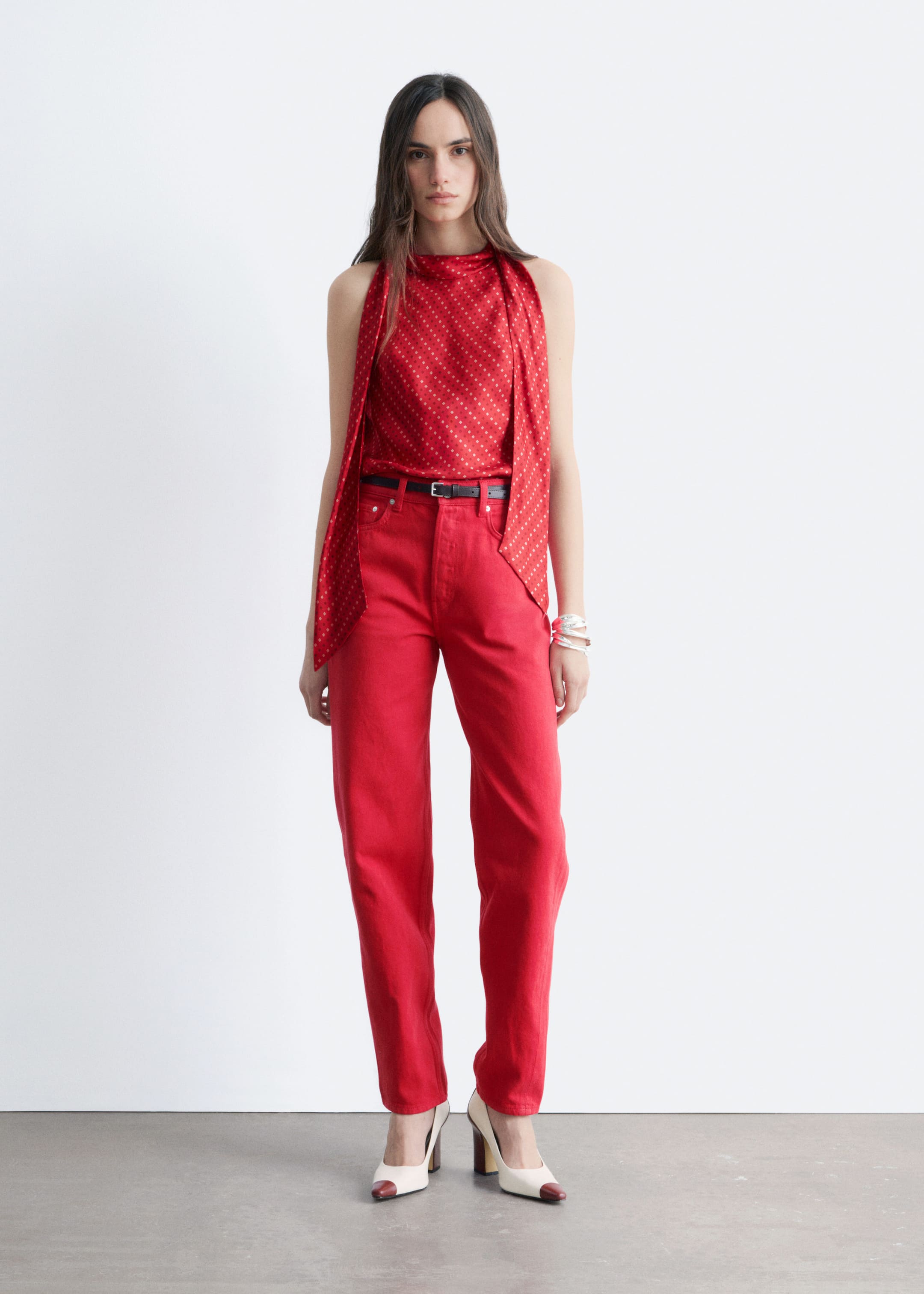 High-Waist Straight-Leg Jeans