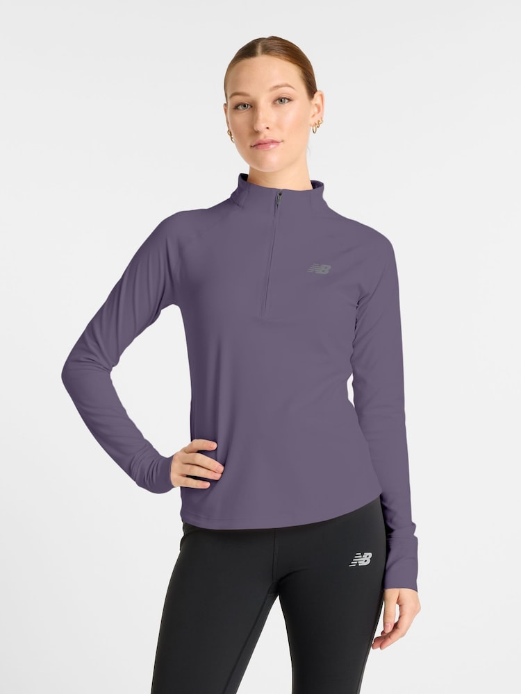 New Balance Purple Harmony Half Zip Top