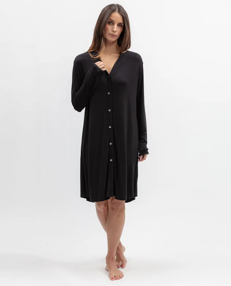 Moonlit Garden Womens Lace Trim Jersey Nightshirt