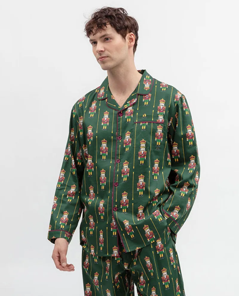Mens Nutcracker Print Pyjama Top