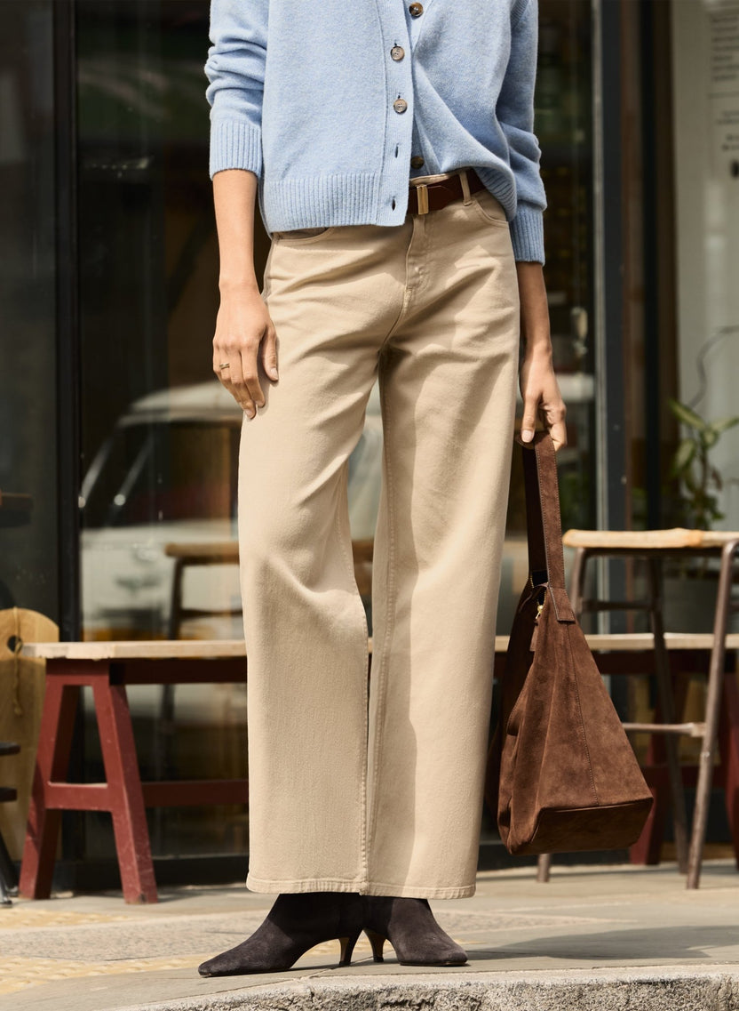 Organic Stretch Cotton Wide Leg Slouch Jeans