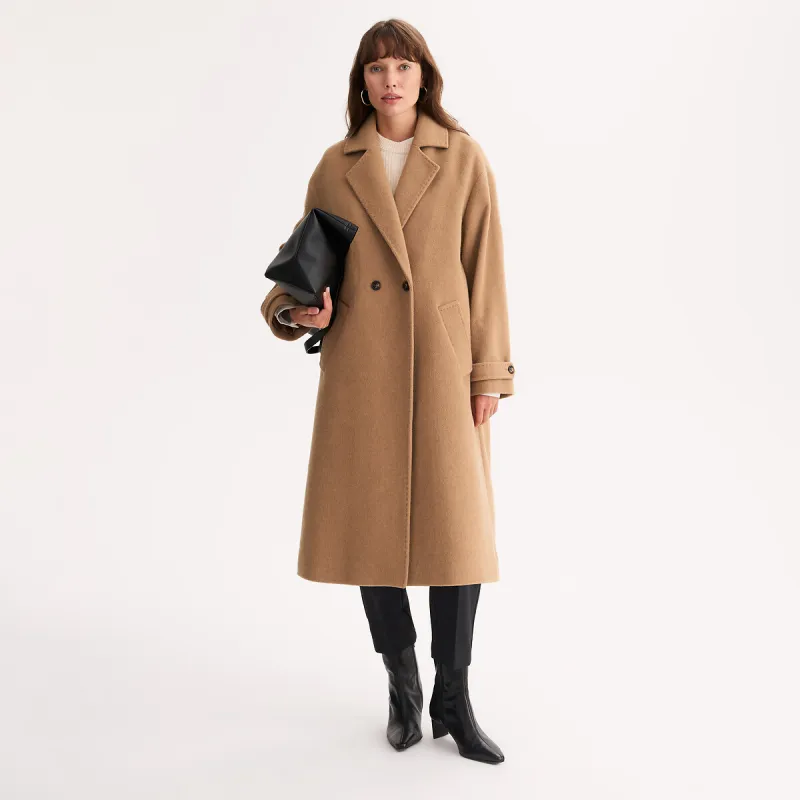 Italian Wool Blend Long Double-Breasted Coat — image 1 of 4