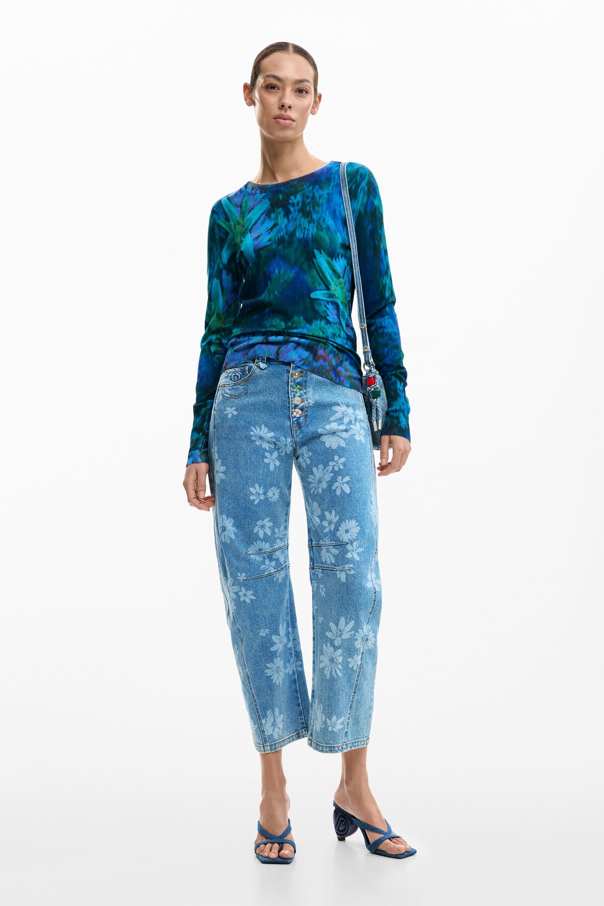 Fine garden flowers sweater