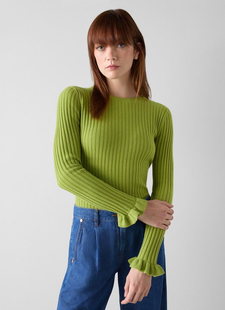 Yara Green Lime Crew Neck Jumper