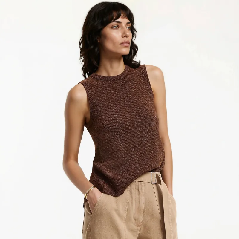 Sparkly Knit Open Back Sleeveless Top — image 1 of 3