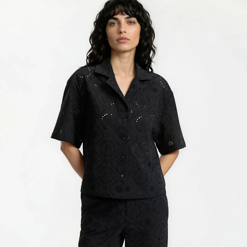 Broderie Anglaise Short Sleeve Shirt — image 1 of 4