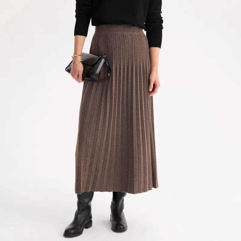 Pleated Knitted Midi Skirt — image 1 of 4