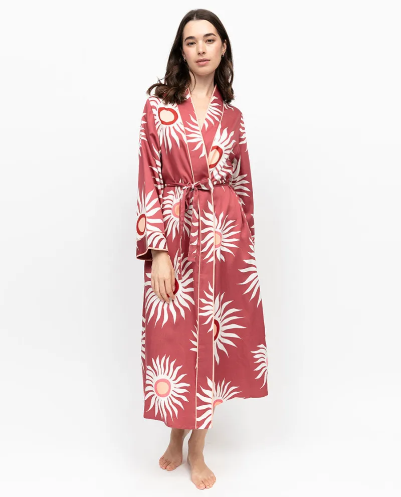 Rosebery Sun Print Long Dressing Gown