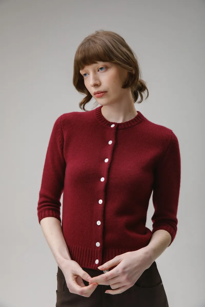 Women's New Town 3/4 Sleeve Cashmere Cardigan