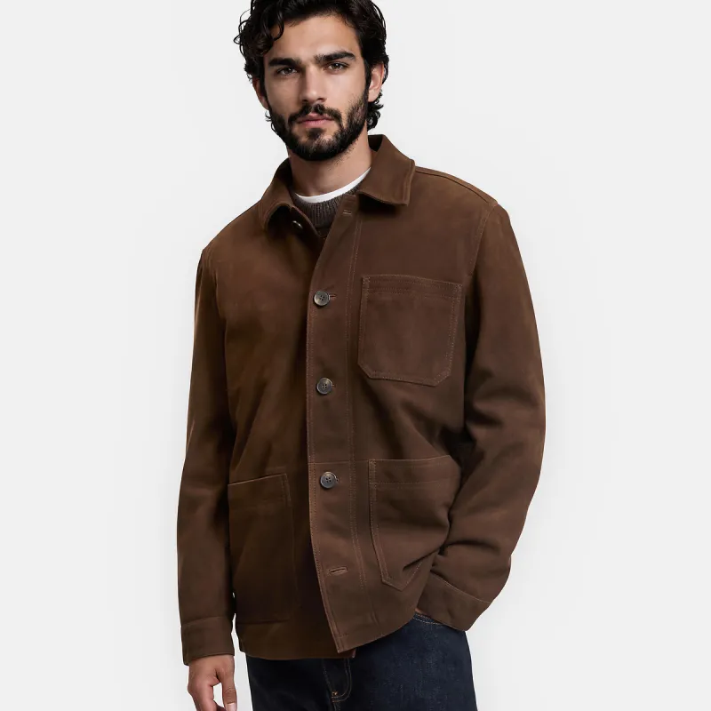 Mid-Season Leather Utility Jacket — image 1 of 4