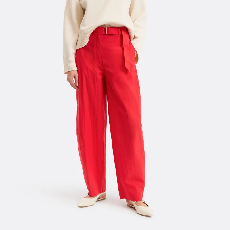 Belted Wide Leg Barrel Trousers — image 1 of 4