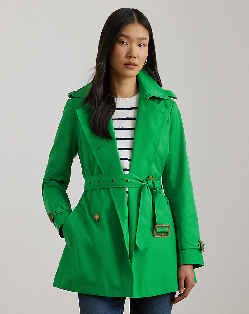 Double-Breasted Cotton-Blend Trench Coat