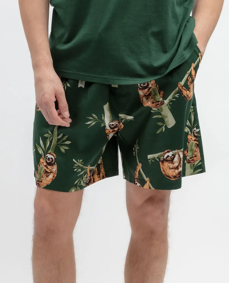 Ember Mens Sloth Print Shorts