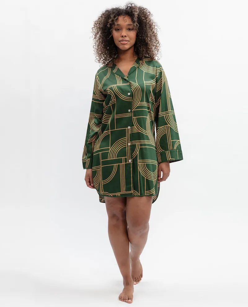 Emerald Geo Print Nightshirt