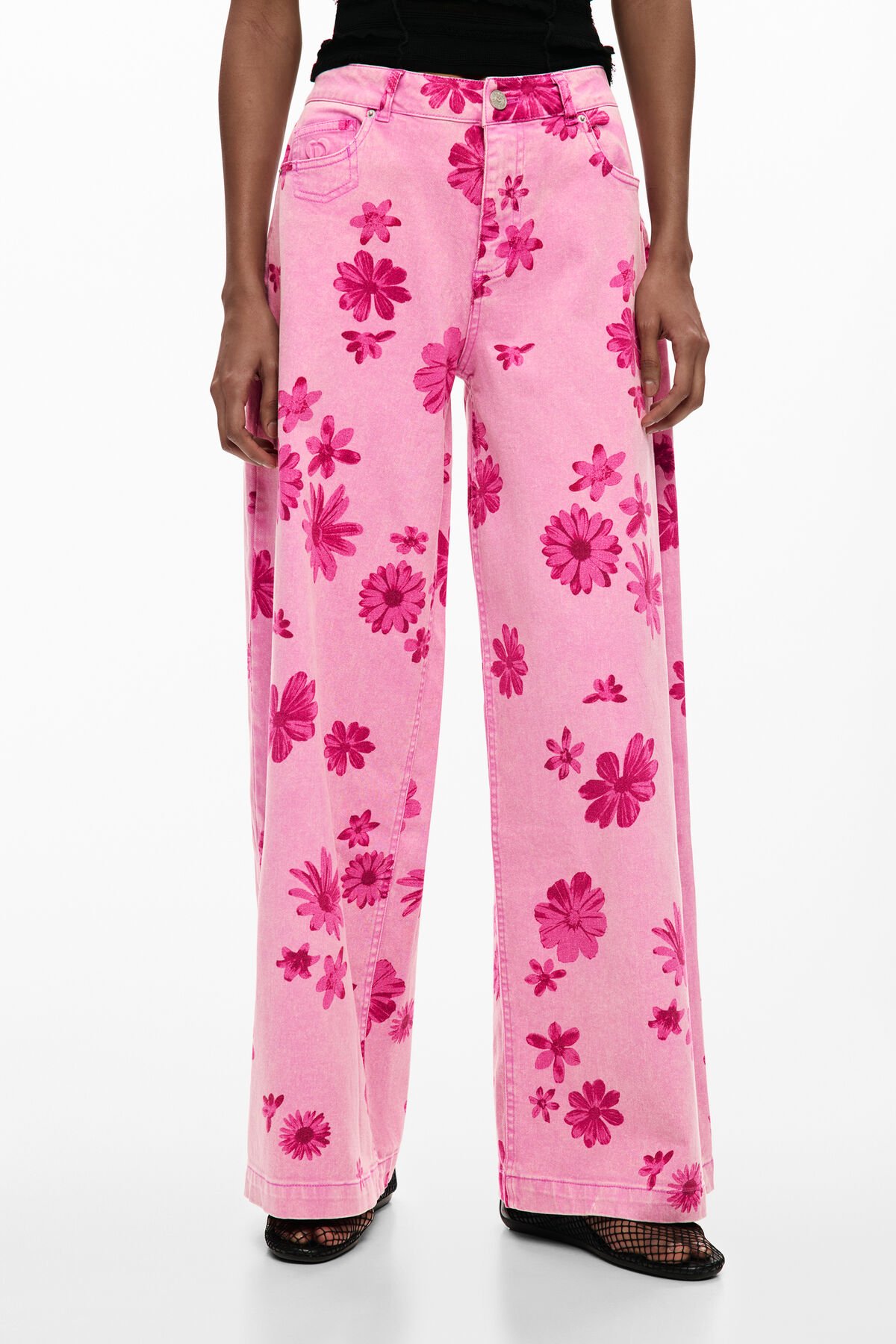 Jeans trousers flowers