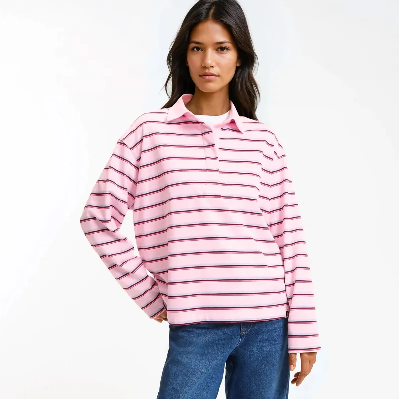 Striped Polo Shirt with Long Sleeves — image 1 of 4