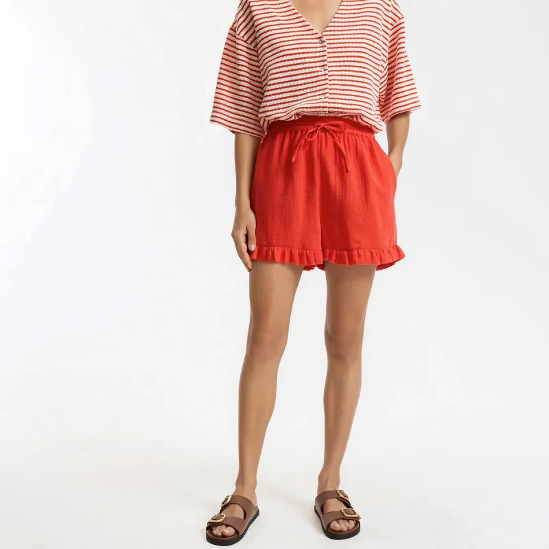 Elasticated Waist Ruffled Shorts — image 1 of 4
