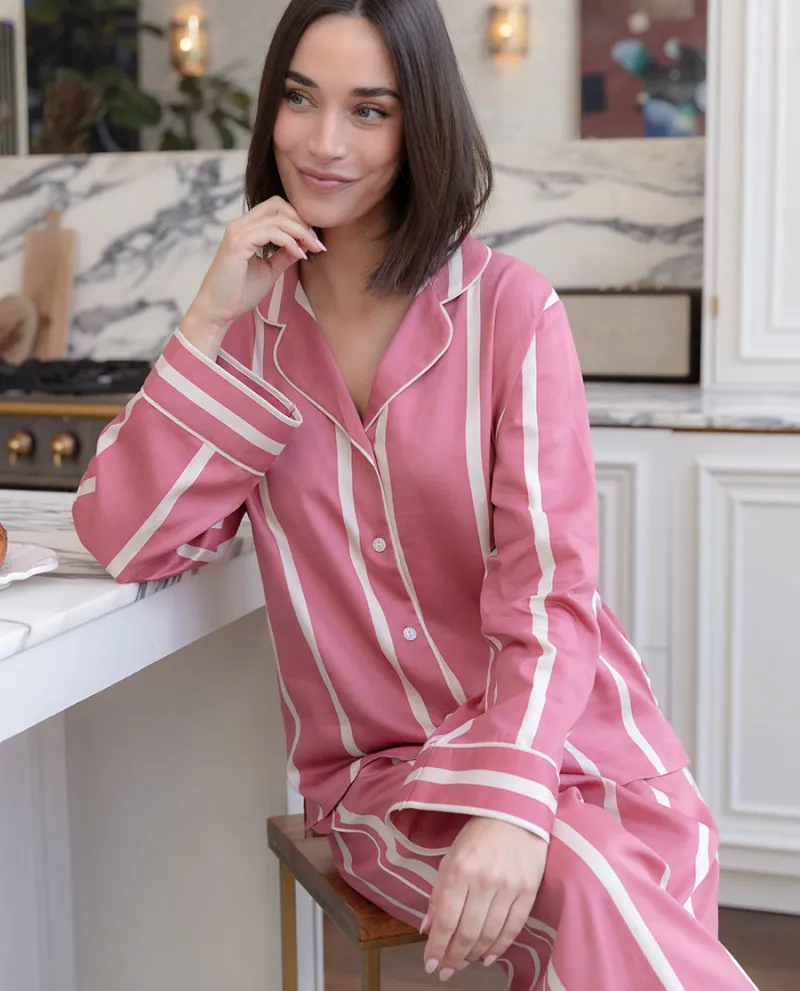 Ruby Printed Stripe Wide Leg Pyjama Set