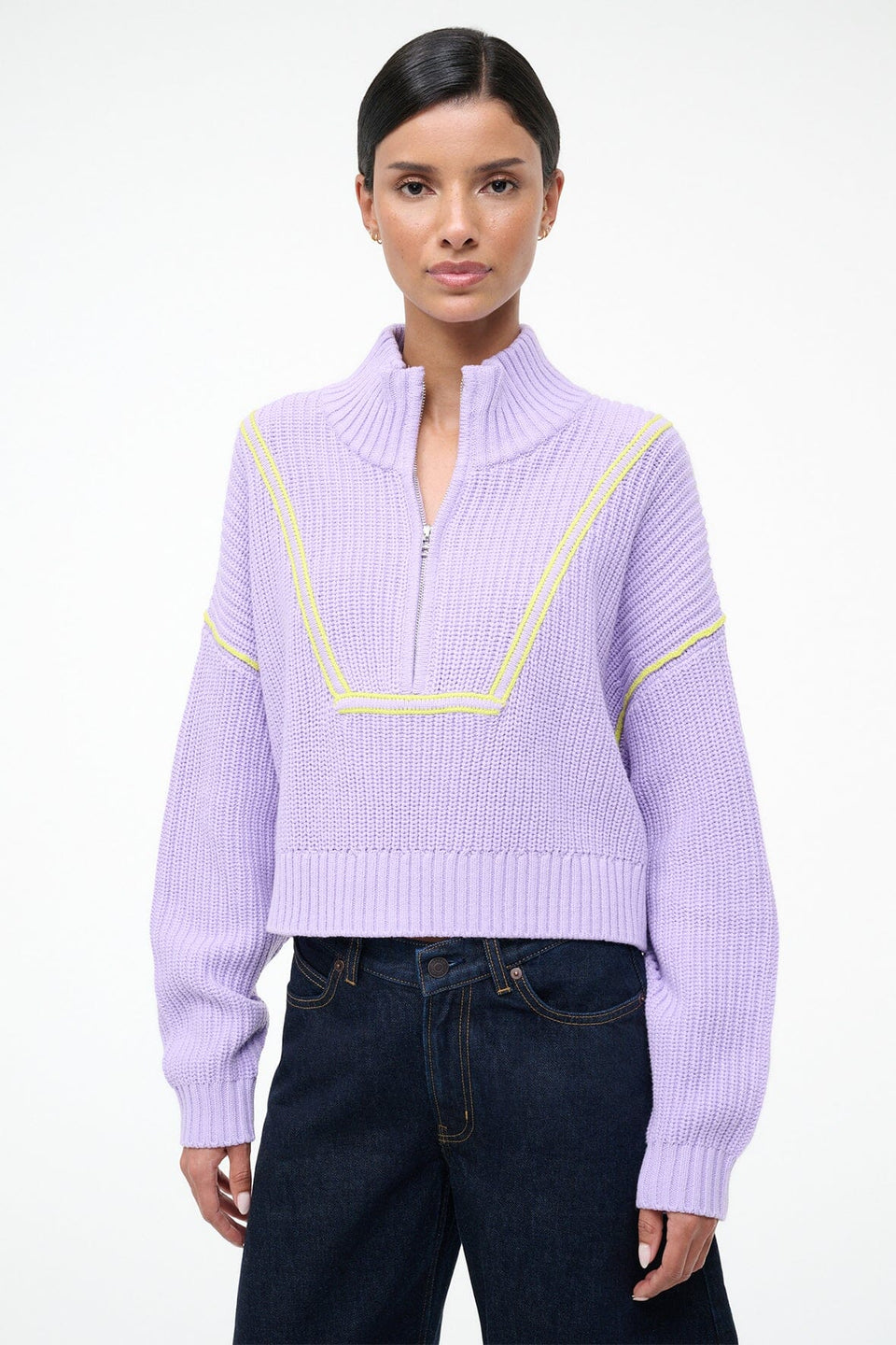 CROPPED HAMPTON SWEATER WISTERIA