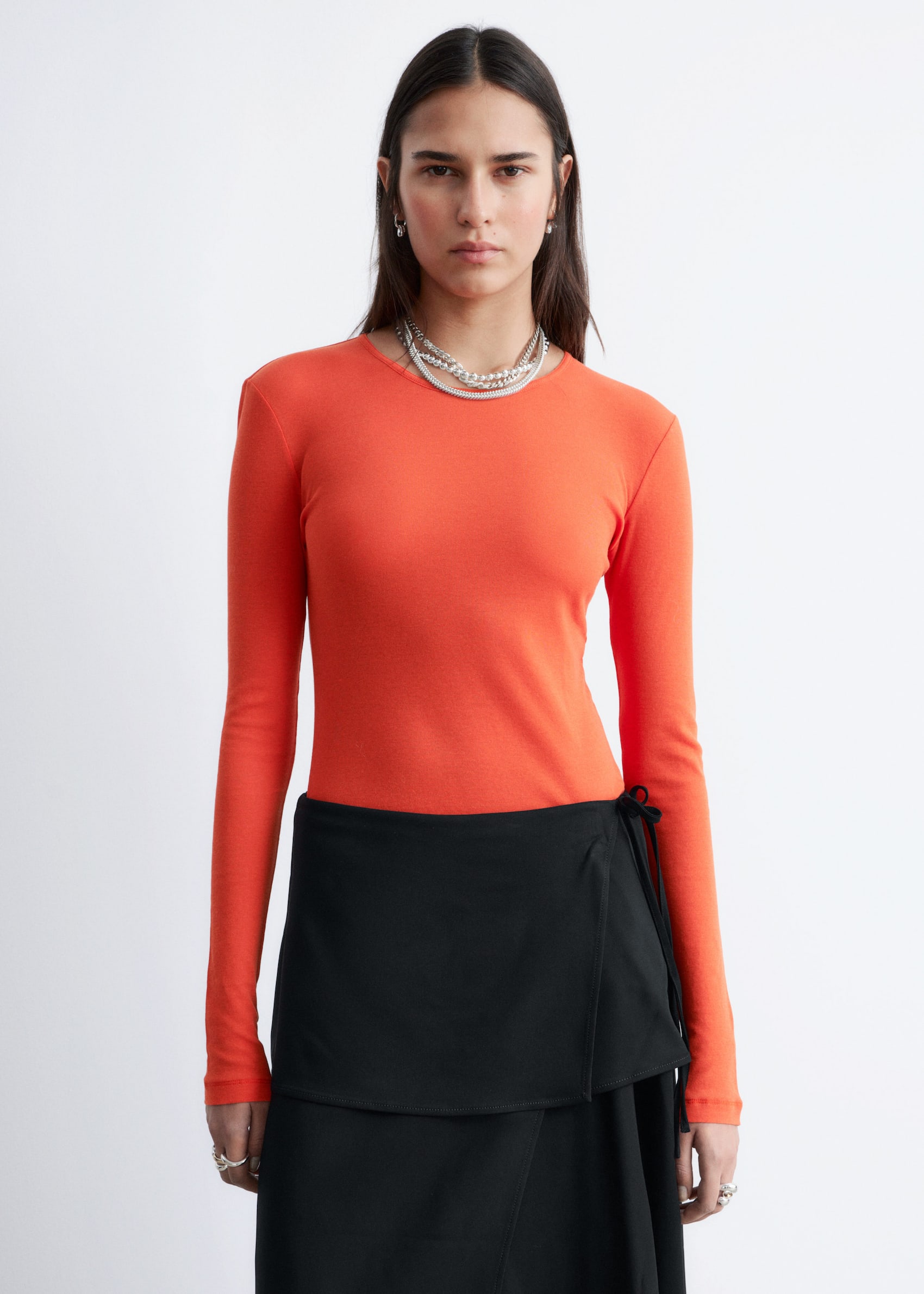 Long-sleeve cotton top