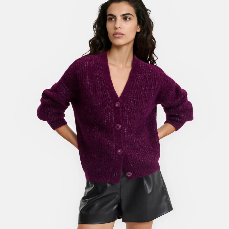 Signatures Gildas Cardigan with V-Neck in Alpaca Mix — image 1 of 4