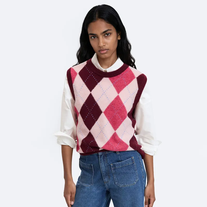 Argyle Sleeveless Jumper — image 1 of 4