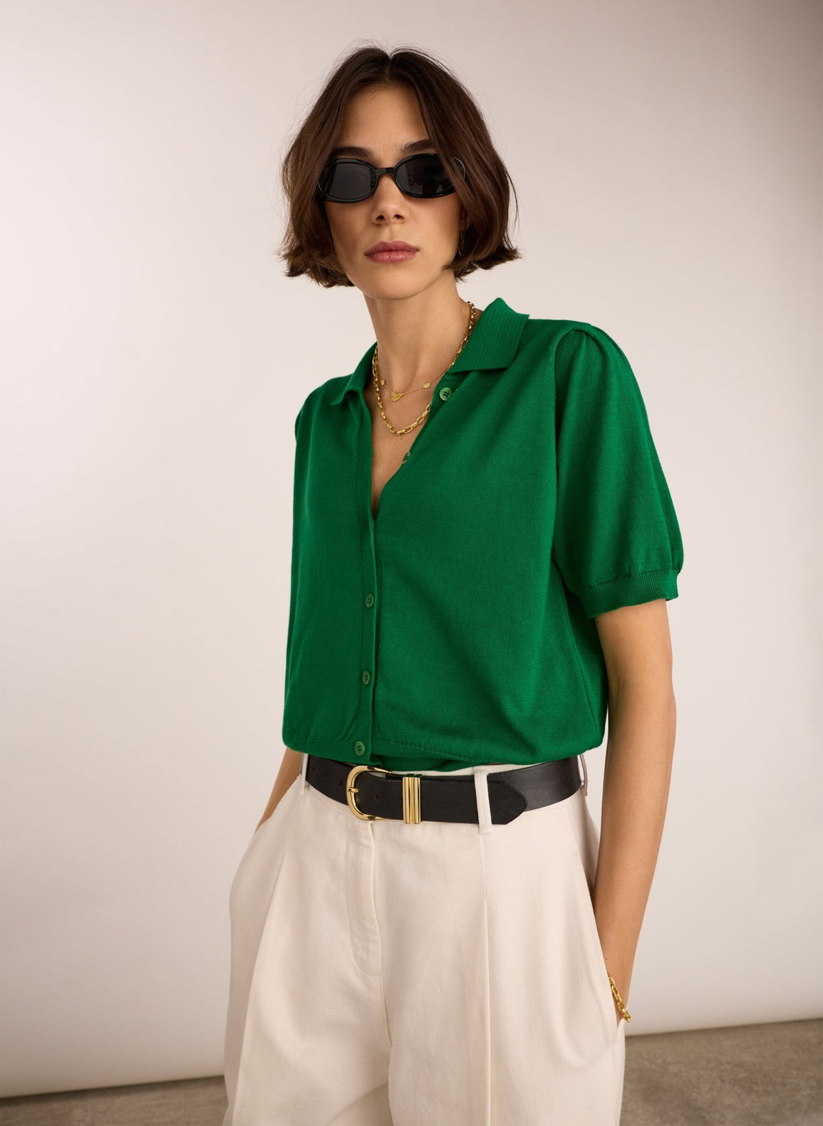 Sara Organic Cotton Short Sleeve Cardigan