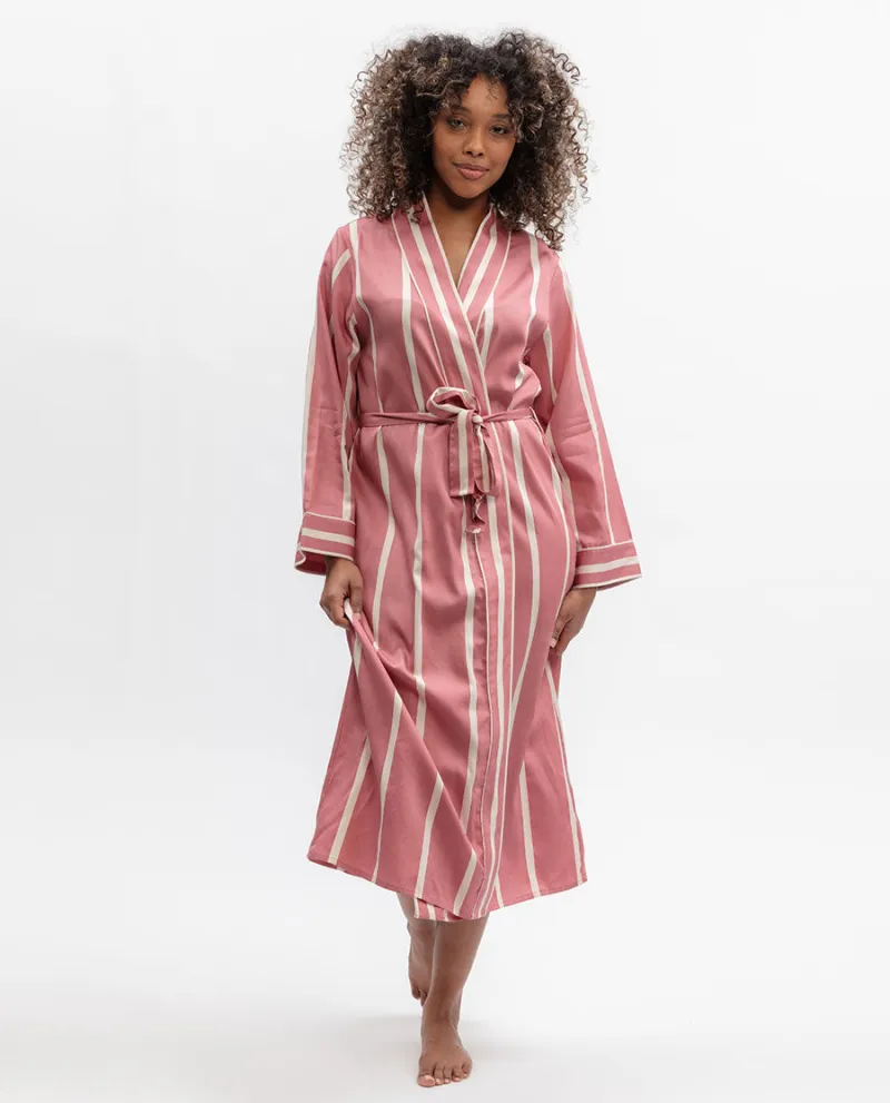 Ruby Printed Stripe Long Dressing Gown