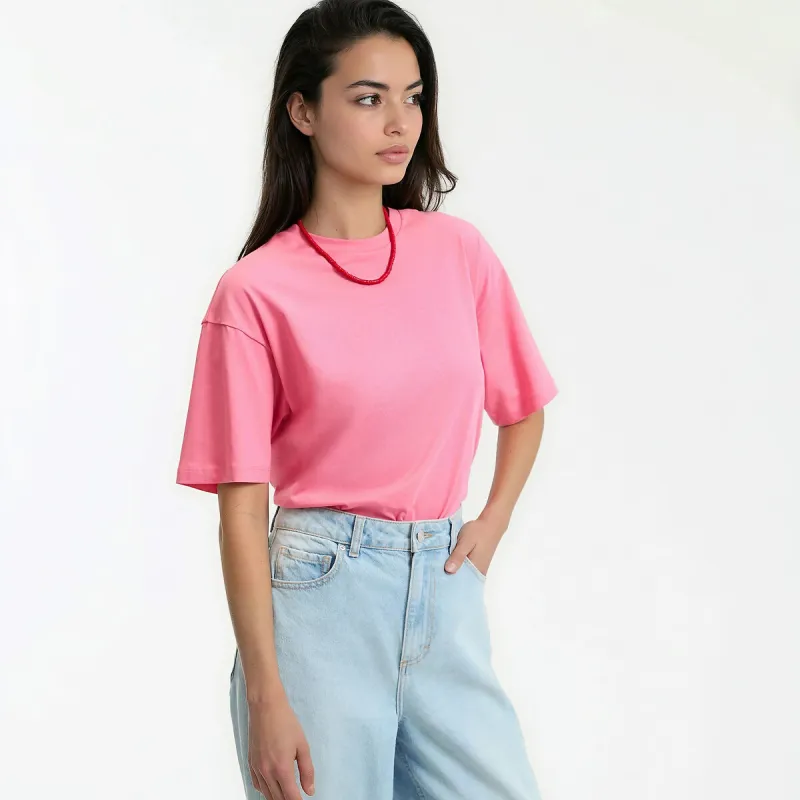 Cotton Loose-Fit Crew Neck Short Sleeve T-Shirt — image 1 of 4