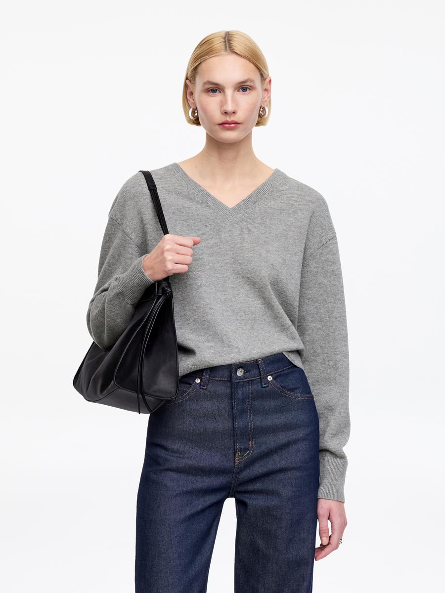 Cotton-Wool V-Neck Jumper